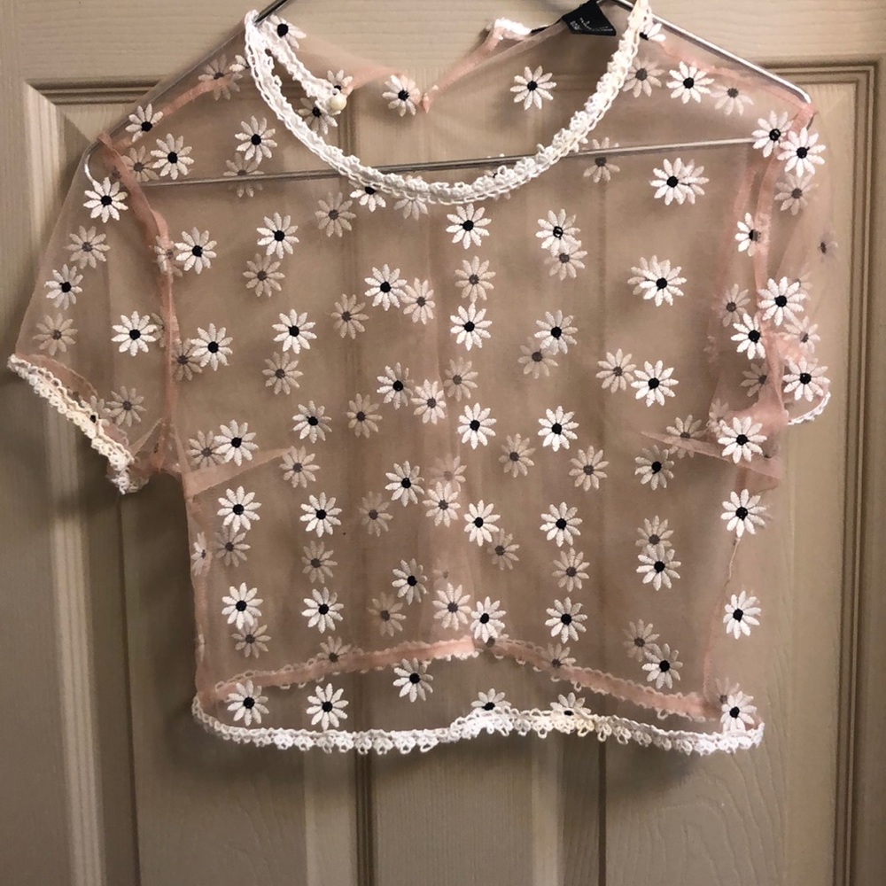 SHEER FLOWER BLOUSE
